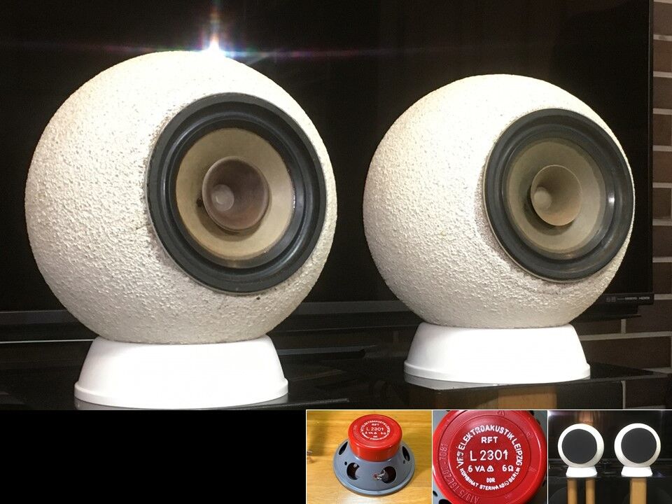 東独RFT L2301内蔵 球形スペースエイジデザイン スタンド付 ペア