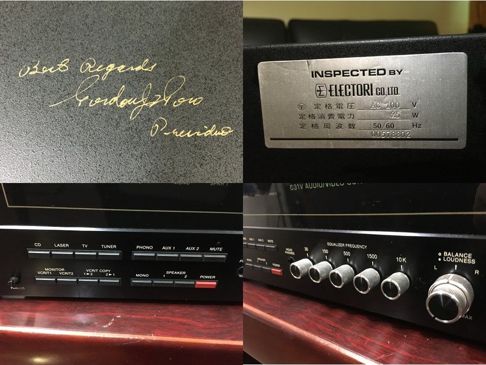 McIntosh C34V プリアンプ　サイン入り McIntosh/C34V～ゴードンガウのサイン入り、現状品