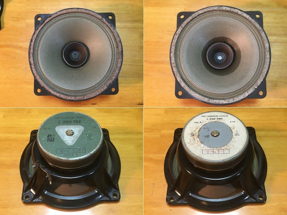 東独VEB ビンテージ 20cm口径フルレンジ L 2153 PBK バスレフシステム