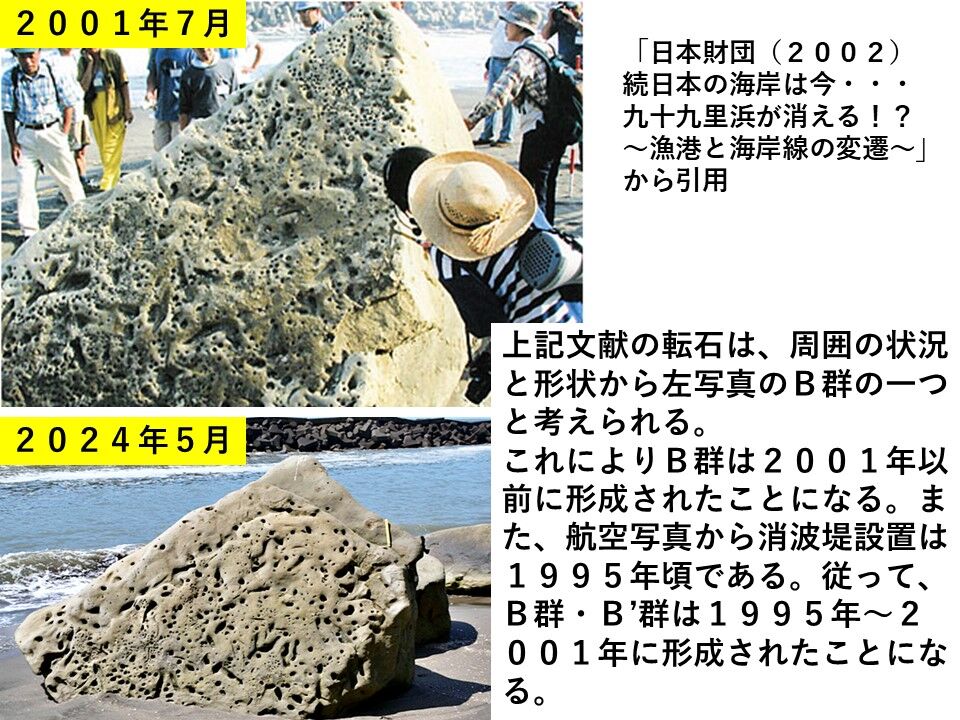 銚子ジオ散歩(578)砂浜の転石群の形成時期 : CHOUSI GEOSANPO