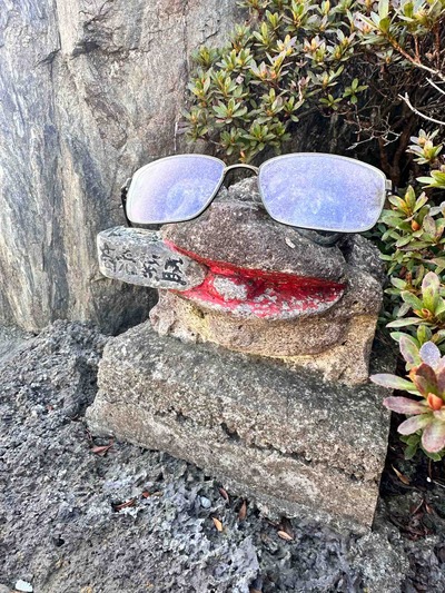 神奈川県秦野市曽屋　月見家（閉店）の石カエル