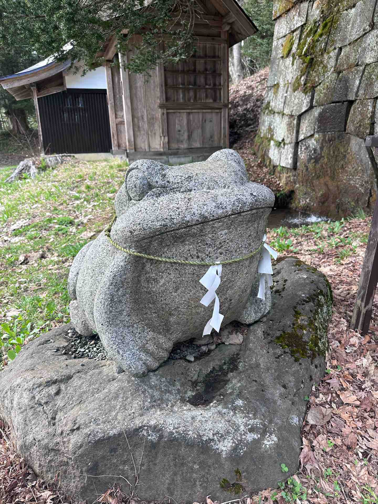 福島県猪苗代町見禰山 土津神社の石カエル（蛙石） : カエル好きの大磯生活