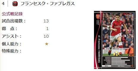 使用感メモ セスク ファブレガス 0910 黒 たまにプレイする人のwccfメモと使用感