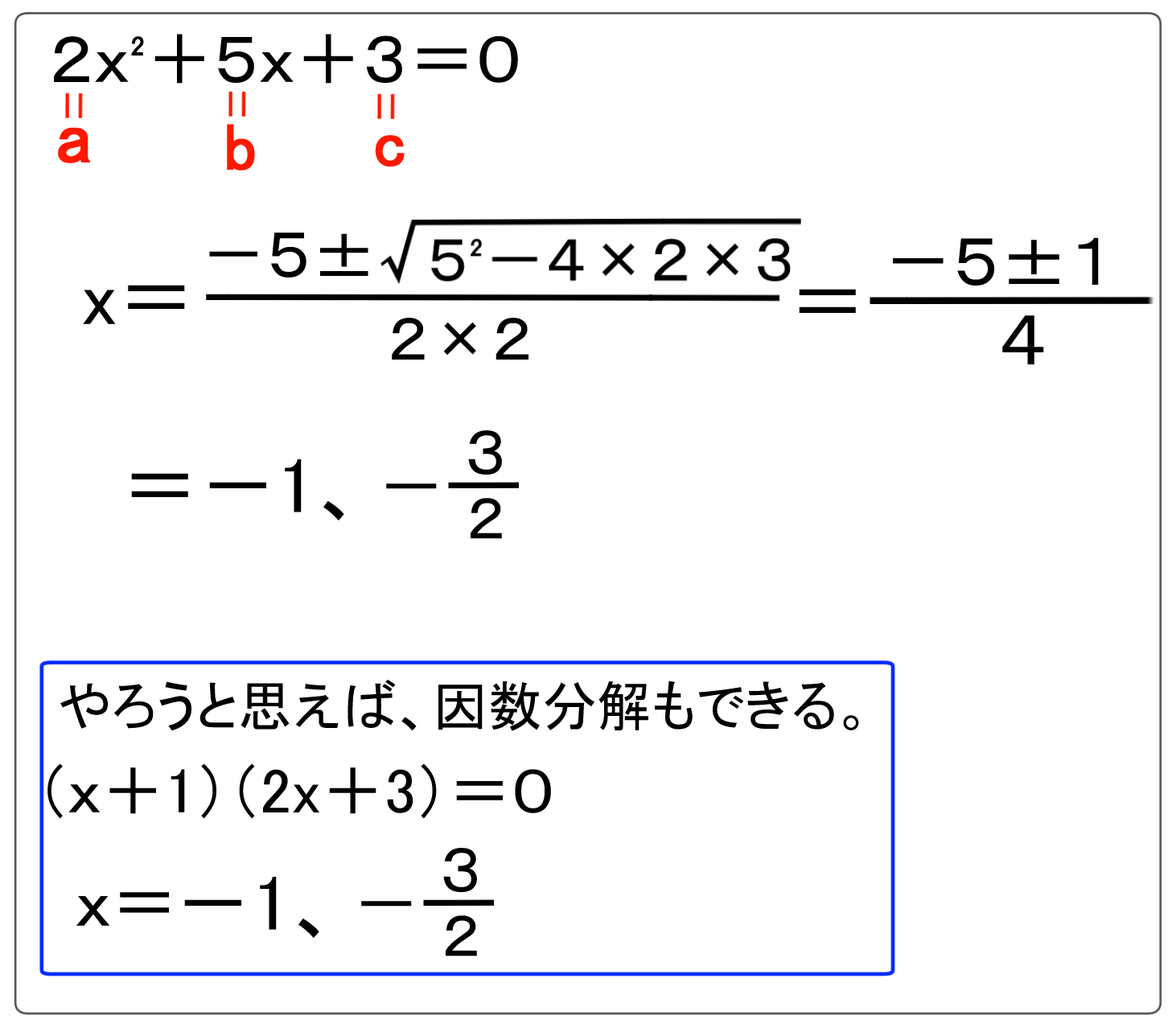 二 次 方程式 解 の 公式