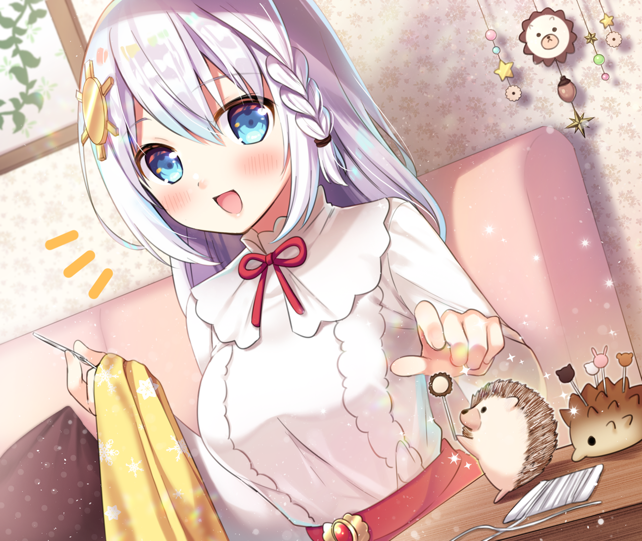 イラストコラム きみしま青 住咲ゆづなの アニマルシチュエーション図鑑 第9回 住咲ゆづな ねむちゃんとハリネズミ Getchu Com げっちゅブログ