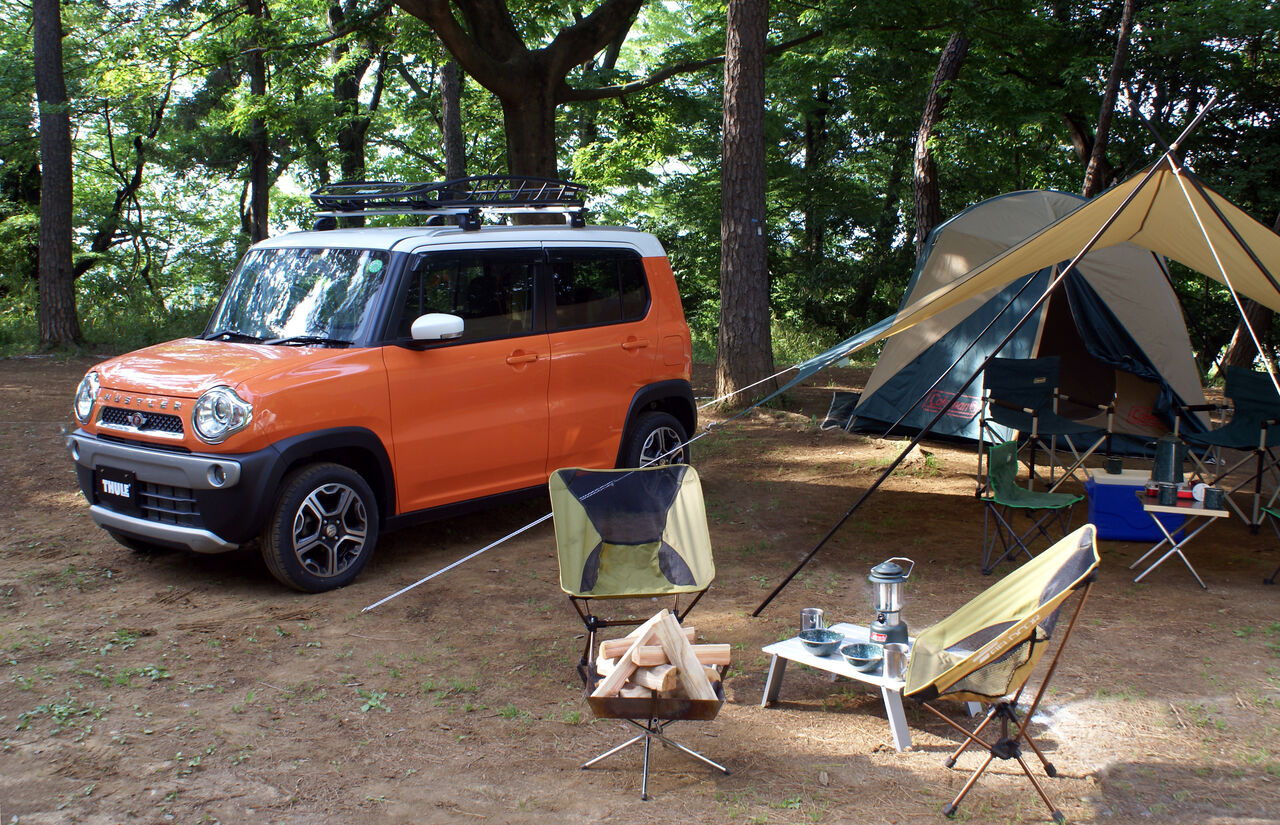 ソロキャンプも車中泊にも十分使える 小回りがきいて積載力抜群なスズキ ハスラー をアウトドアでフル活用してみた 古座川の民宿やまびこ便り