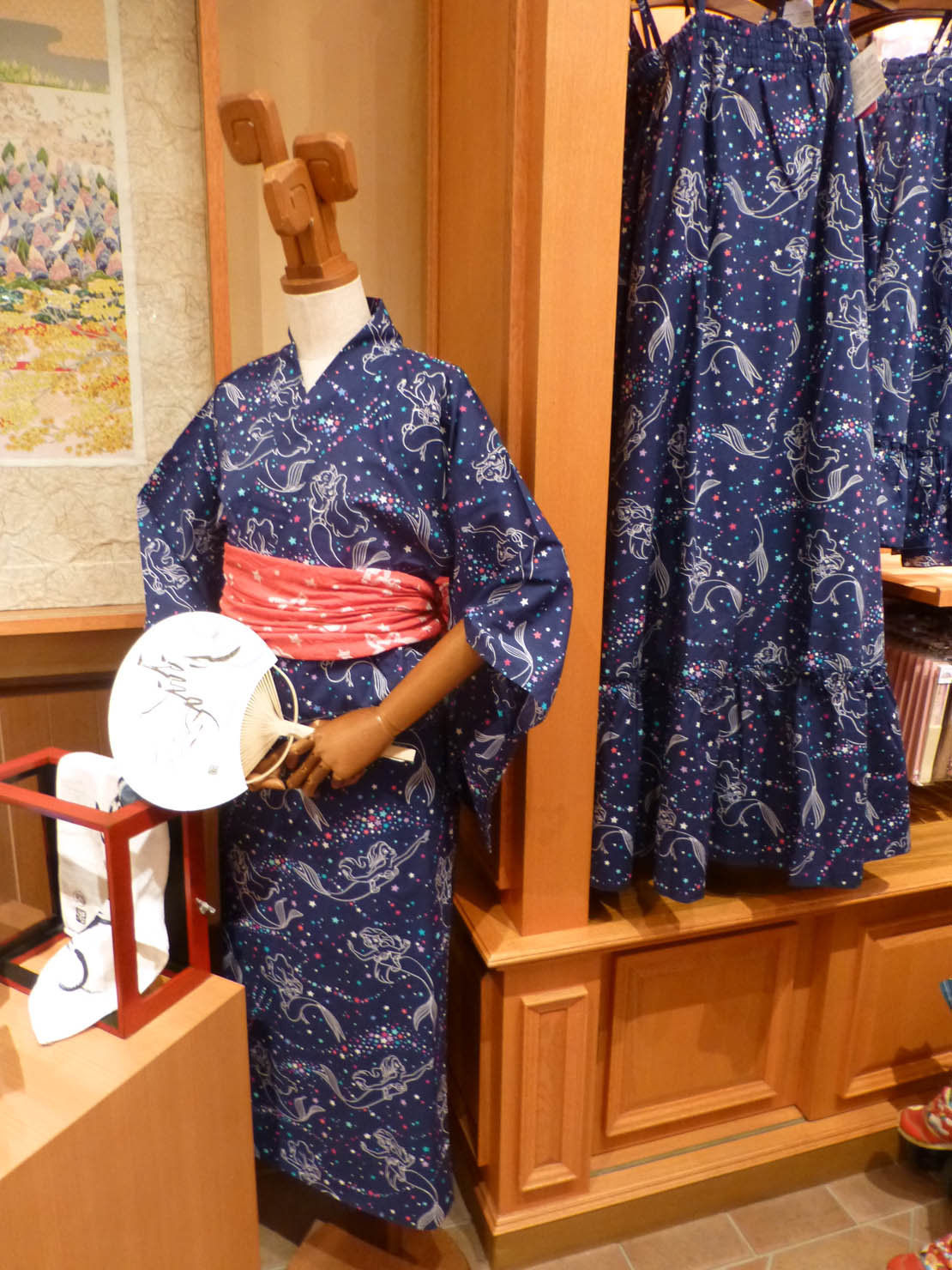 浴衣 ディズニー アリエル ゆかた 着物 新品☆ディズニー アリエル 浴衣&結び帯セット リトルマーメイド