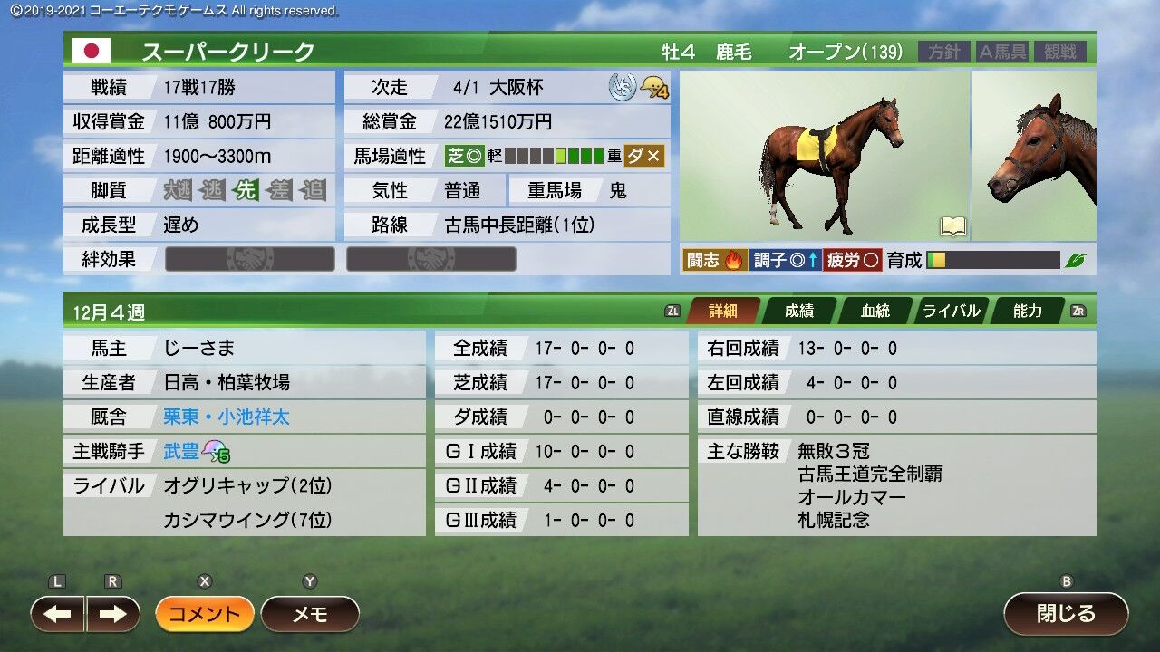 ウイニングポスト9 21 序盤攻略6年目 じーさまのウイニングポスト21生活