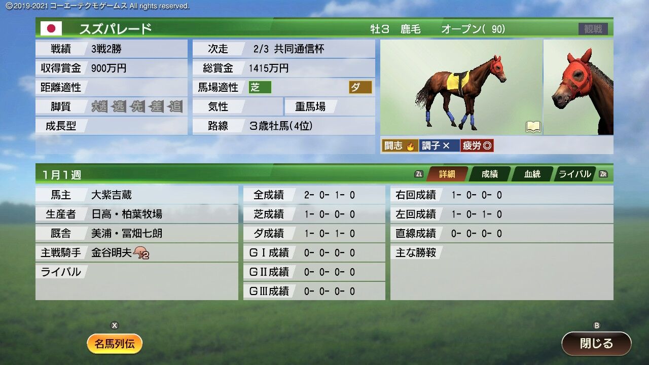 ウイニングポスト9 21 序盤攻略1年目 じーさまのウイニングポスト21生活 ウイニングポスト9 21 序盤攻略1年目 じーさまのウイニングポスト21生活