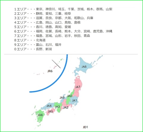 日本のエリア番号
