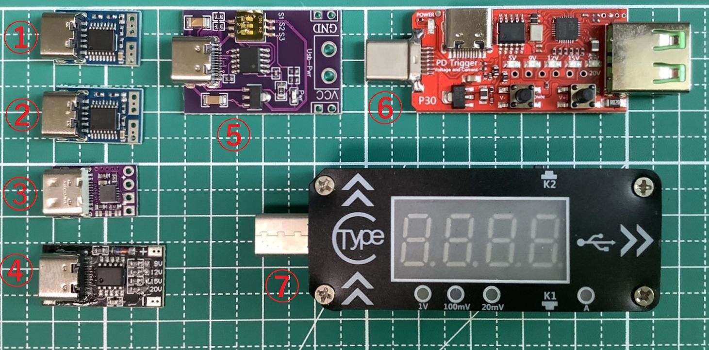 IP2721 HUSB238 FS312 CH224K XY-WPDT PD Triger IC を使ってみた