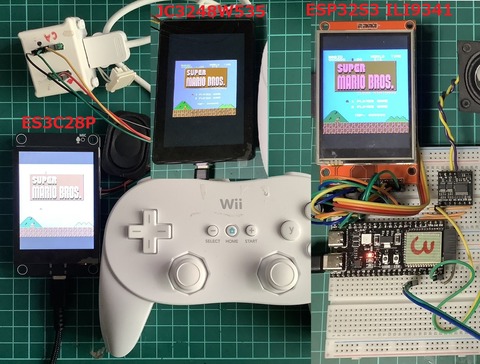 ES3C28P JC3248W35 でNESエミュレータ「ESP32-S3_Uno-nofrendo」を