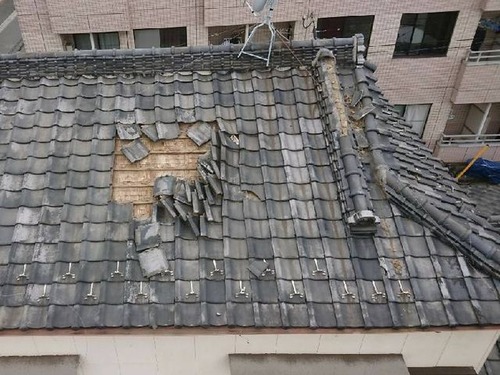 風水害瓦屋根