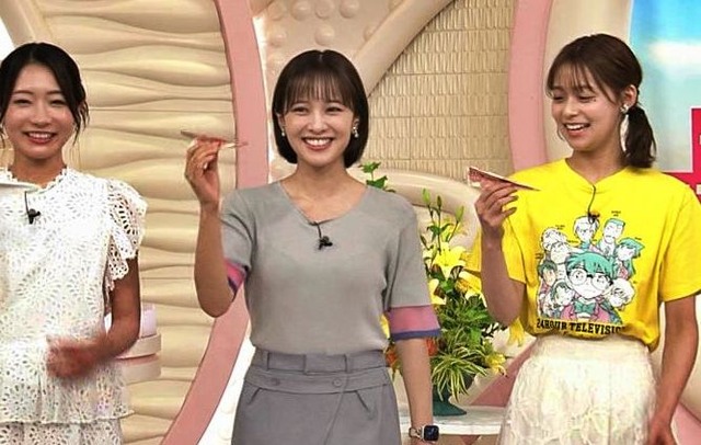 河出奈都美アナ、ブラ浮きニットおっぱいバインバイン揺れ過ぎ最高!