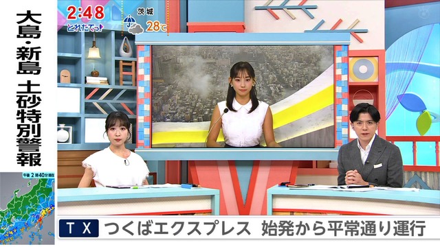 石渡花菜アナ、白ノースリ腋おっぱいデッカ！乳横の膨らみタマランち