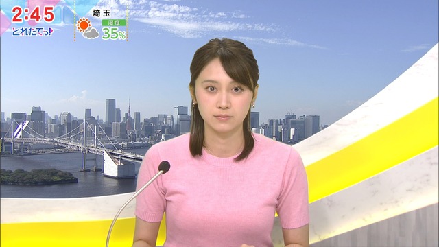 吉岡恵麻アナ、ニットおっぱいデッカ！横乳の膨らみタマランわ