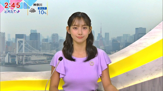 石渡花菜アナ、ノースリニットおっぱいのカタチが卑猥すぎて最高！