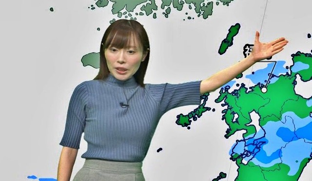 岡田沙也加アナ、細身なのにニットおっぱい良いですなぁ～タマランち