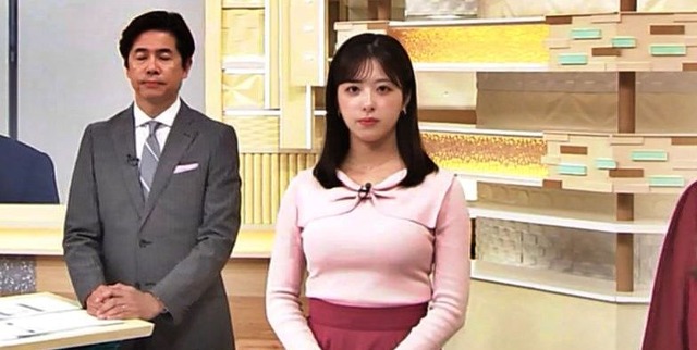 田原萌々アナ、ニットおっぱいデッカ！横からの乳影アングルえぐい