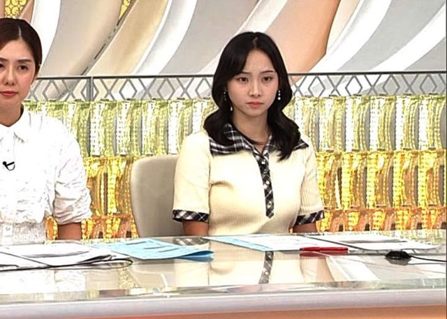 石渡花菜アナ、ニットおっぱいデッカ!横乳の膨らみエッチ過ぎ最高