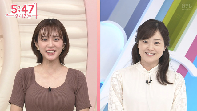 河出奈都美アナ、ニットおっぱいすげー！乳袋がプルプル揺れてエッロ