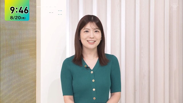 佐藤真知子アナ、ニットおっぱい、たまんねえ！横乳の膨らみエッチ過ぎ