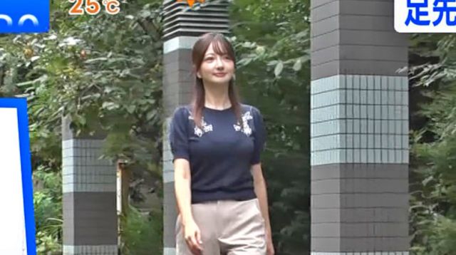 羽田優里奈アナ、ポロシャツおっぱい横乳がボインボイン揺れ過ぎ最高！