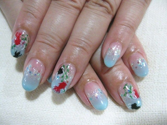 可愛い金魚アートネイル 銀座ネイルサロン リアン