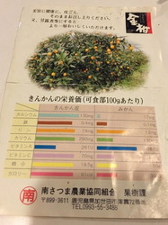 フルーツパーラー フクナガ 金柑栄養素