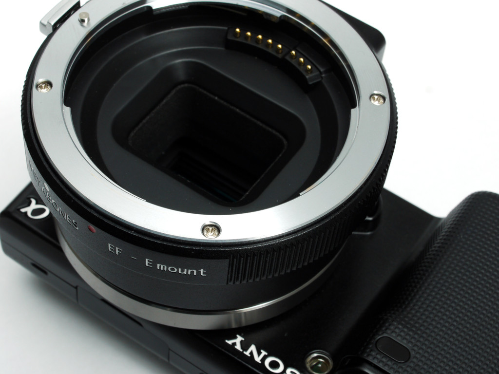 電子接点EFレンズ絞り連動ソニーα NEX-5,3,7 Eマウントアダプタ 電子接点EFレンズ絞り連動ソニーα NEX-5,3,7 Eマウントアダプタ