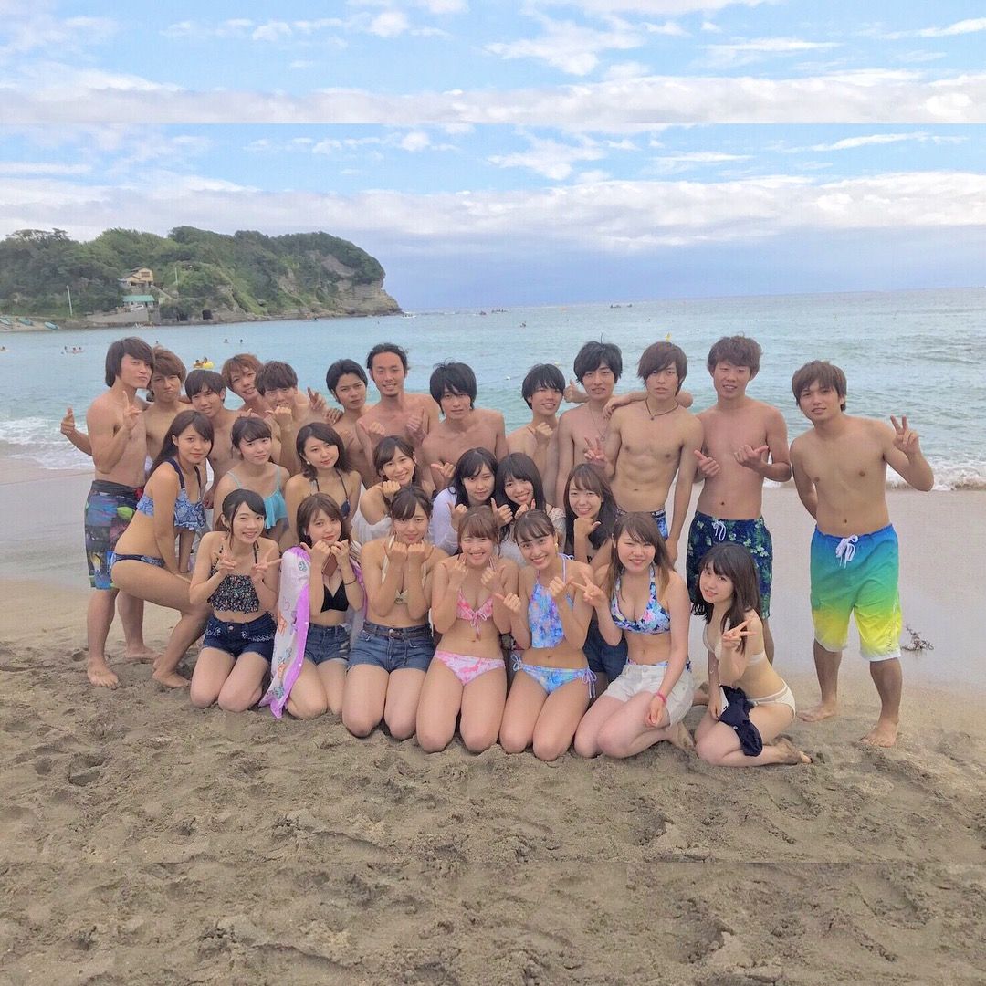 画像あり】陽キャの海集合写真