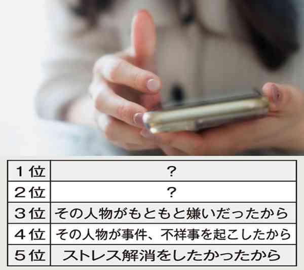 一般人への誹謗中傷を投稿した動機、1位と2位は？…「うっぷん晴らし」だけではなかった