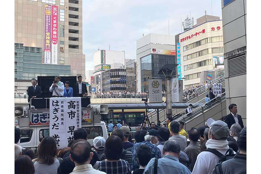 萩生田光一氏の街頭演説で“場外バトル”勃発　「恥を知れ！」執ような裏金問題への抗議活動にガチギレ