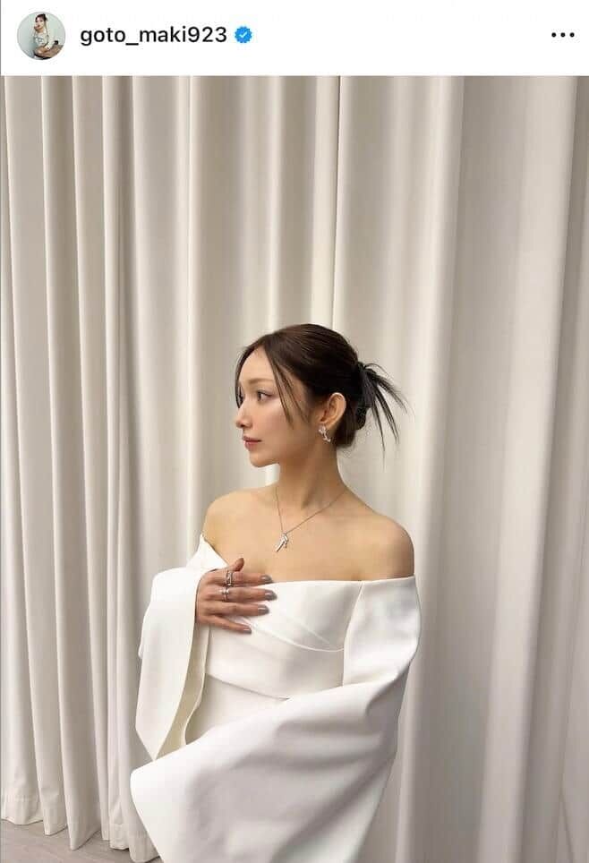 後藤真希、肩出し純白ドレスで国宝級の美貌ダダ漏れ「女神降臨」「可愛い過ぎる」本田真凜、柏木由紀との3ショットも