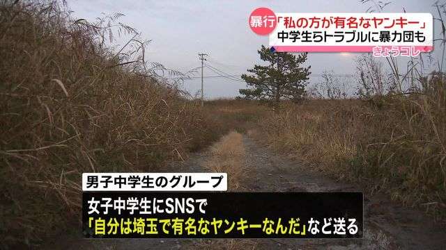 「オレは有名なヤンキーだ！」「私の方が有名！」SNSのトラブルで女子中学生と暴力団組員らが男子中学生に“暴行”か　埼玉