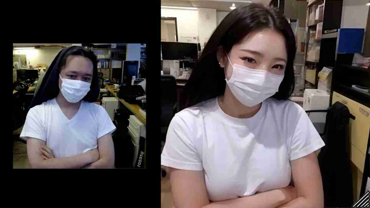 すごい時代がきた　「おっさんの映像をリアルタイムで美女に変換する」AI技術が予想のはるか上行くクオリティー