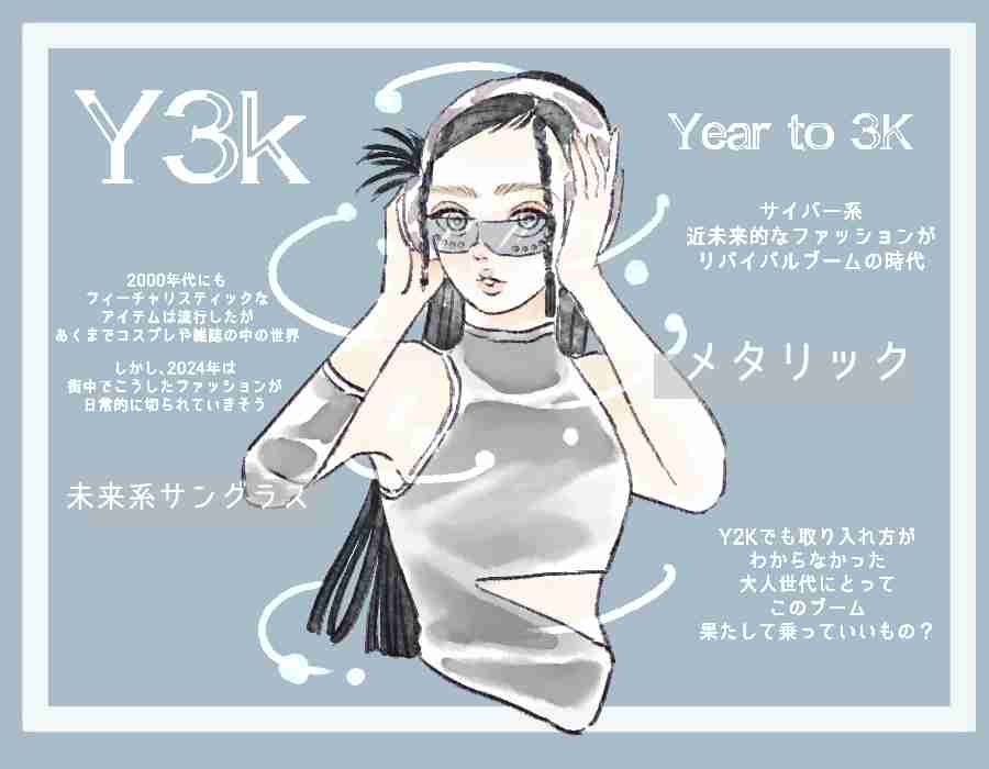 流行の近未来風「Y3Kファッション」は40代でもアリ？イタくならない取り入れ方