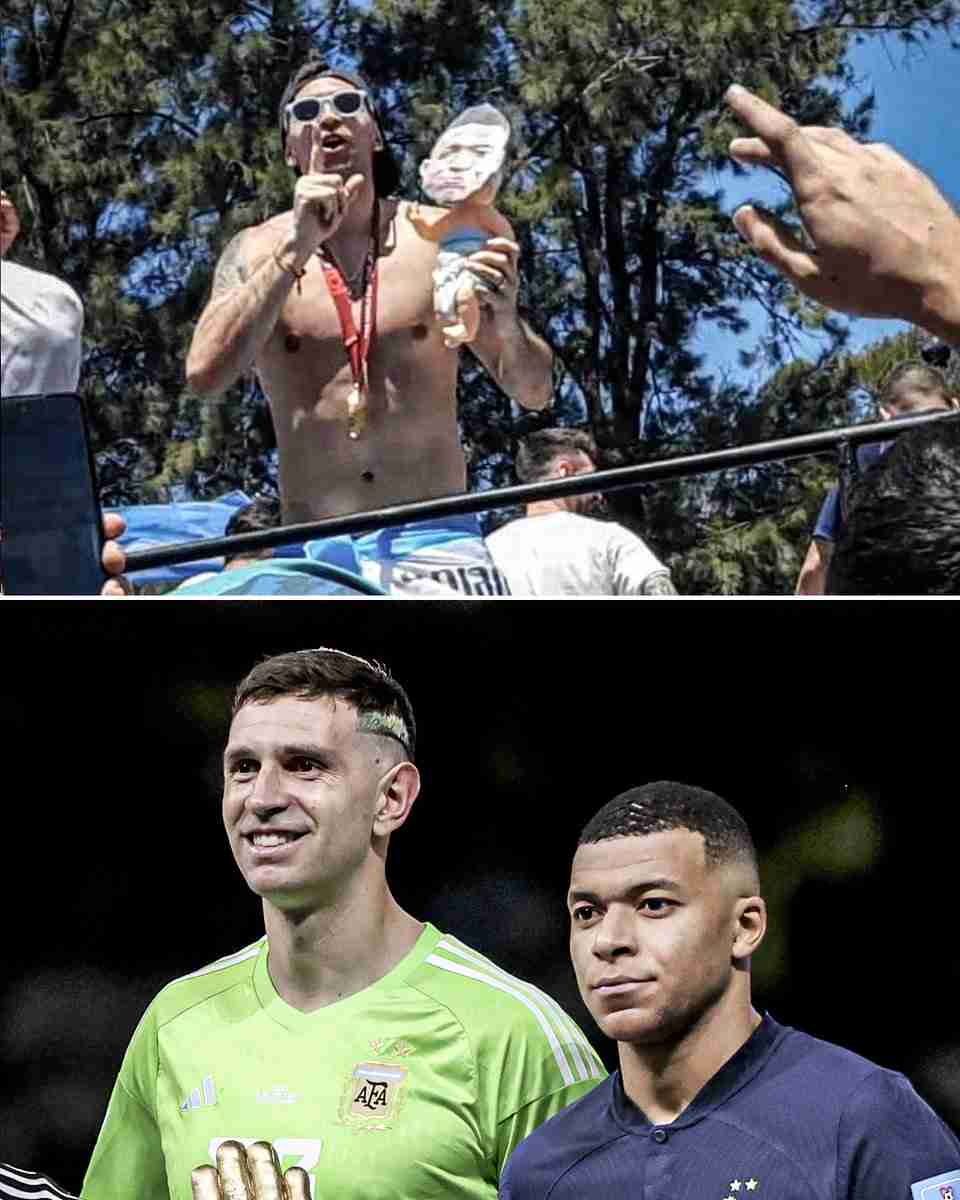 W杯優勝のアルゼンチンGK、エムバペの赤ちゃん人形を抱いて炎上