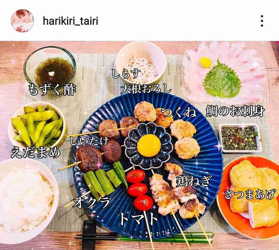 平愛梨、おかず10品の豪華手料理が「すごく美味しそう」「タンパク質たっぷり」の声！串焼きや刺身など