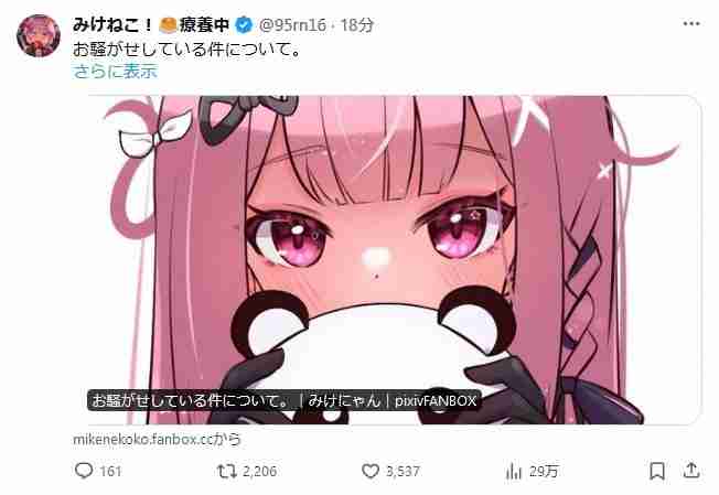 配信者みけねこ、元夫・まふまふの声明は「あまりにも一方的」「本当に辛い」3500字の長文で反論つづる