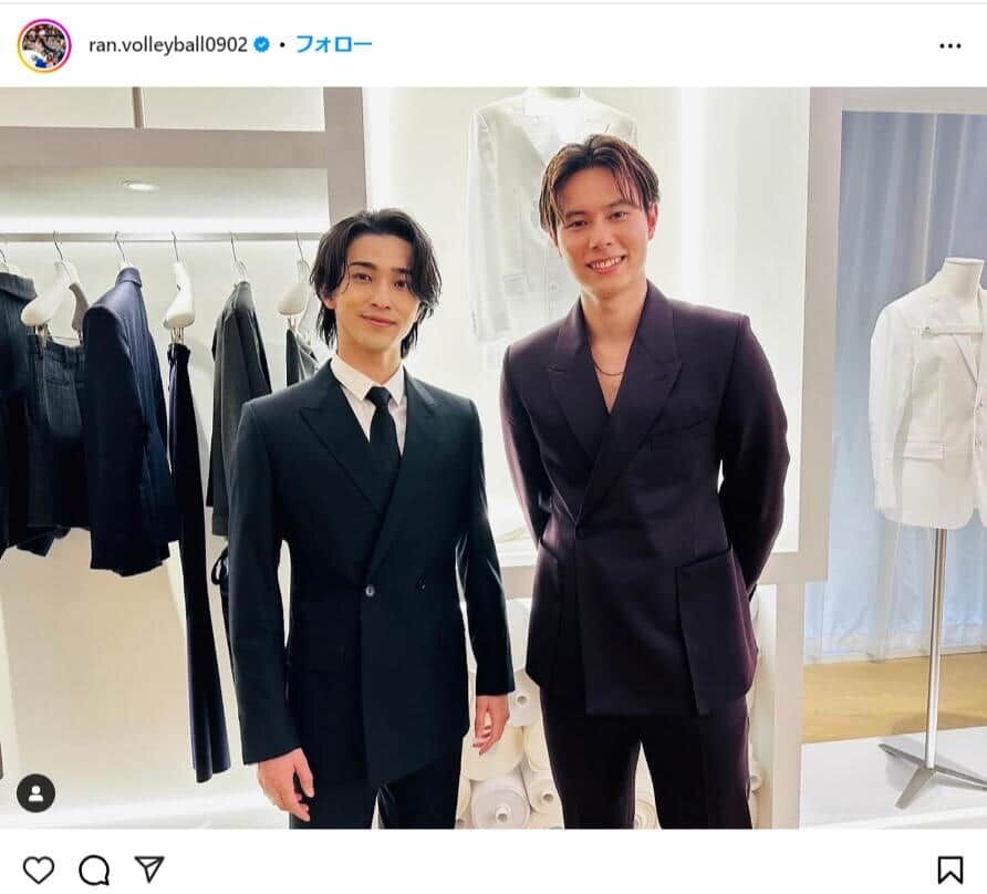 「イケメンが渋滞してるっ」　バレー高橋藍＆横浜流星、スーツ姿のツーショットが「眩しすぎる」