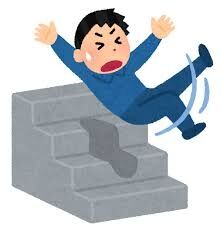 階段を下りる動作が怖い