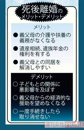 相続＆遺族年金はゲット、親族関係はリセット【死後離婚】を選ぶ妻たちが増加「義理の親の介護や扶養の義務がなくなるのが第一のメリット」