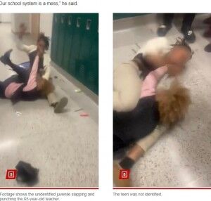 校内で65歳女性教師に暴行を加えた女子高生　当時の映像に衝撃（米）