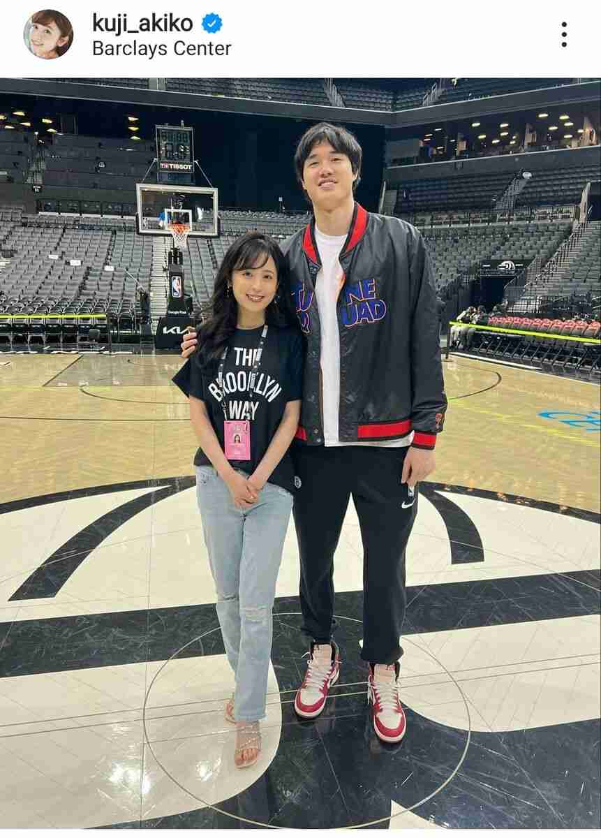久慈暁子、NBA5季目終了の渡辺雄太と夫婦ショット！「可愛い～」テレビ局退社し結婚→米国移住