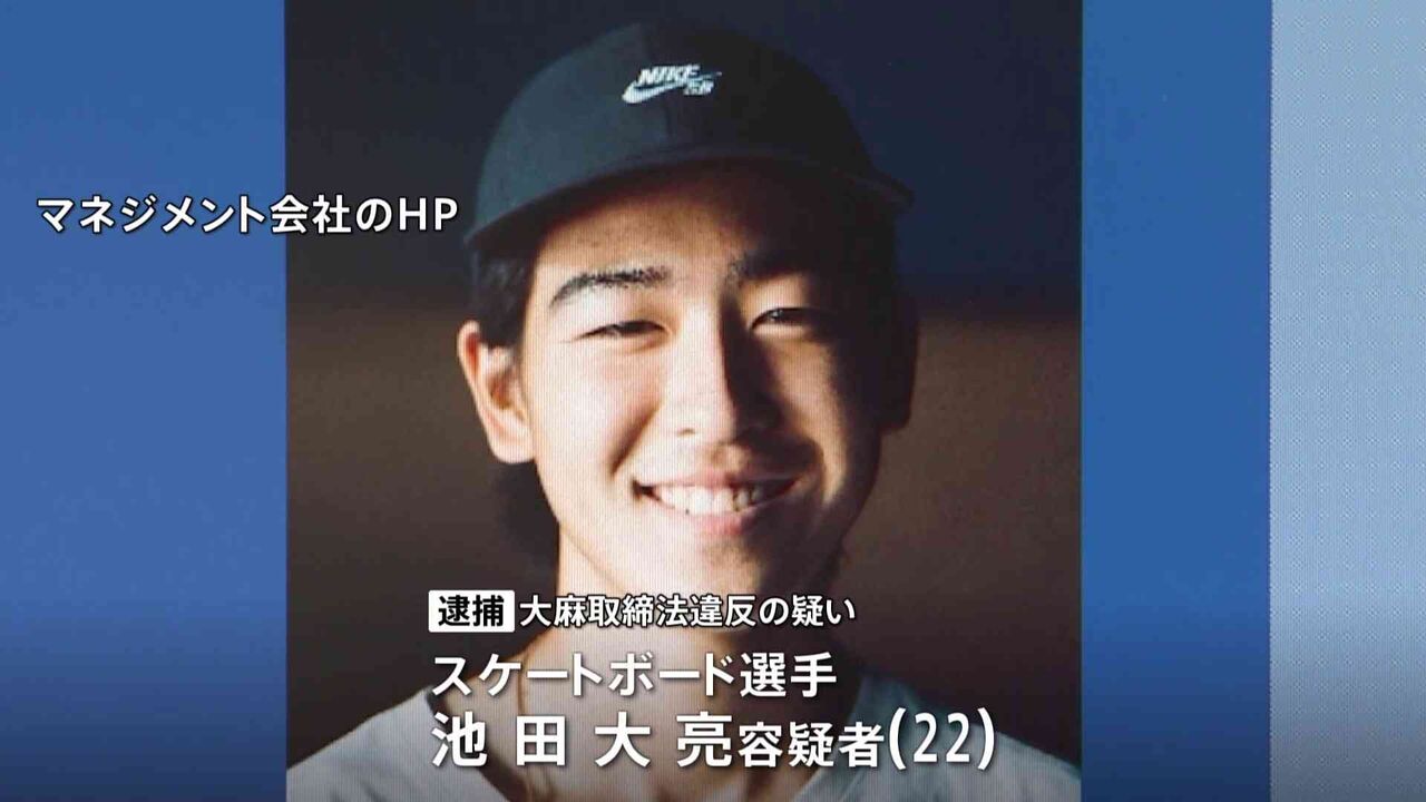 スケボー選手の池田大亮容疑者を大麻所持で逮捕　五輪強化選手歴も