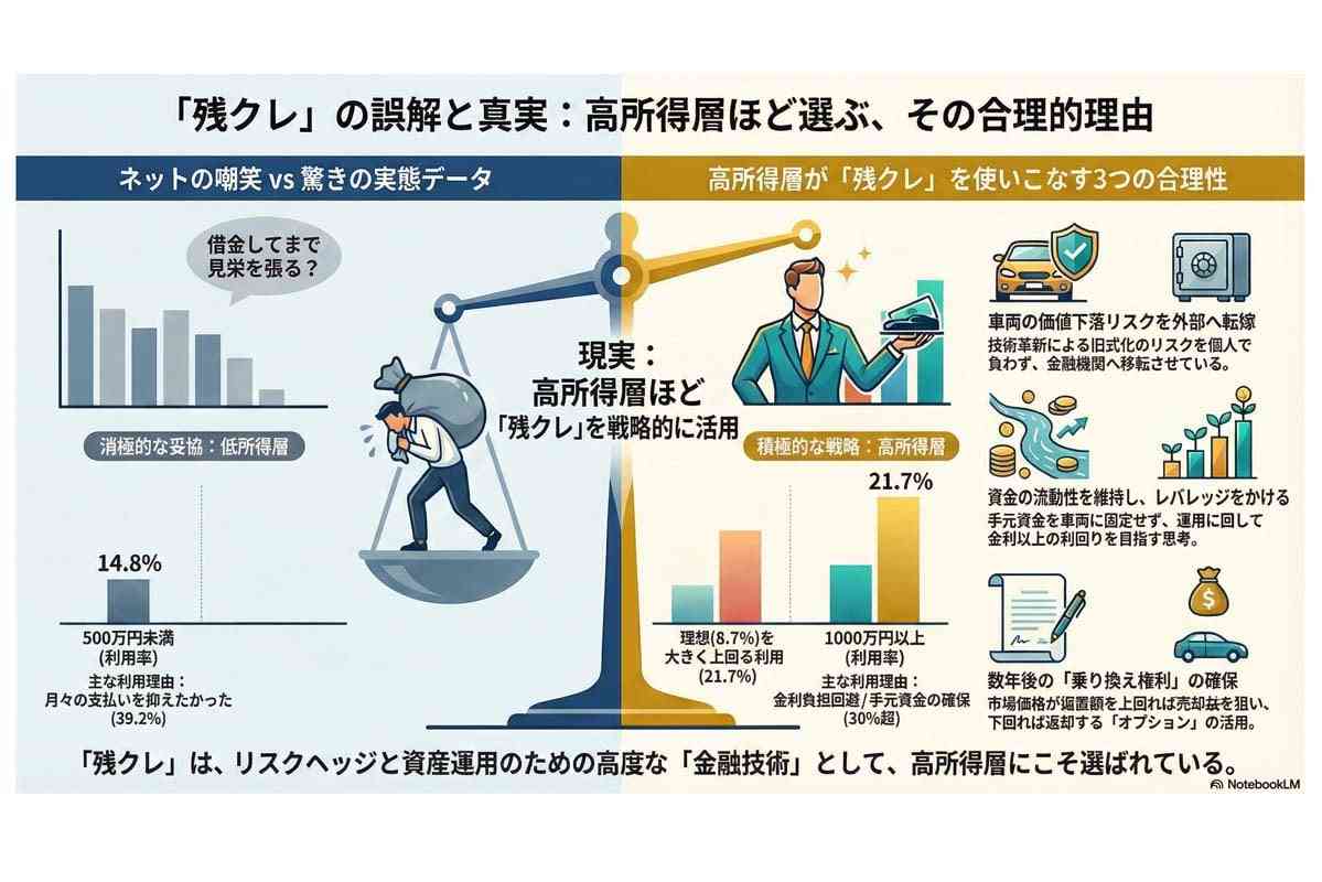 「残クレを笑う人間」は“情弱”である――年収1000万超の2割が「あえて」選ぶ理由、一括払いがリスクになる時代の辛らつ現実とは