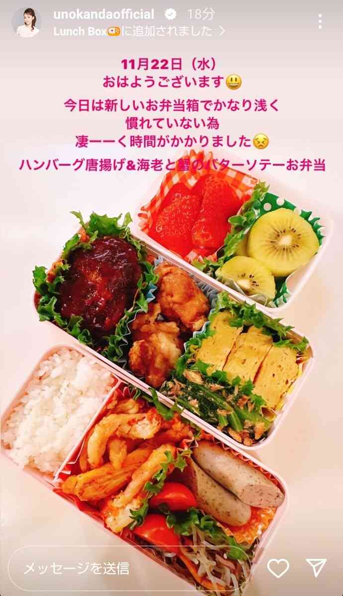 神田うの、12歳娘の弁当に「カニ」を投入！彩り華やかな3段を披露…セレブ感漂うおかずが話題