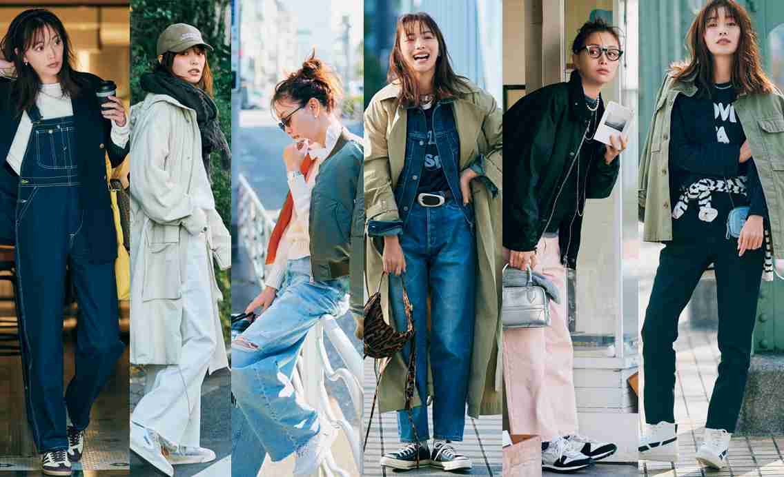 春おしゃれなスニーカーコーデ