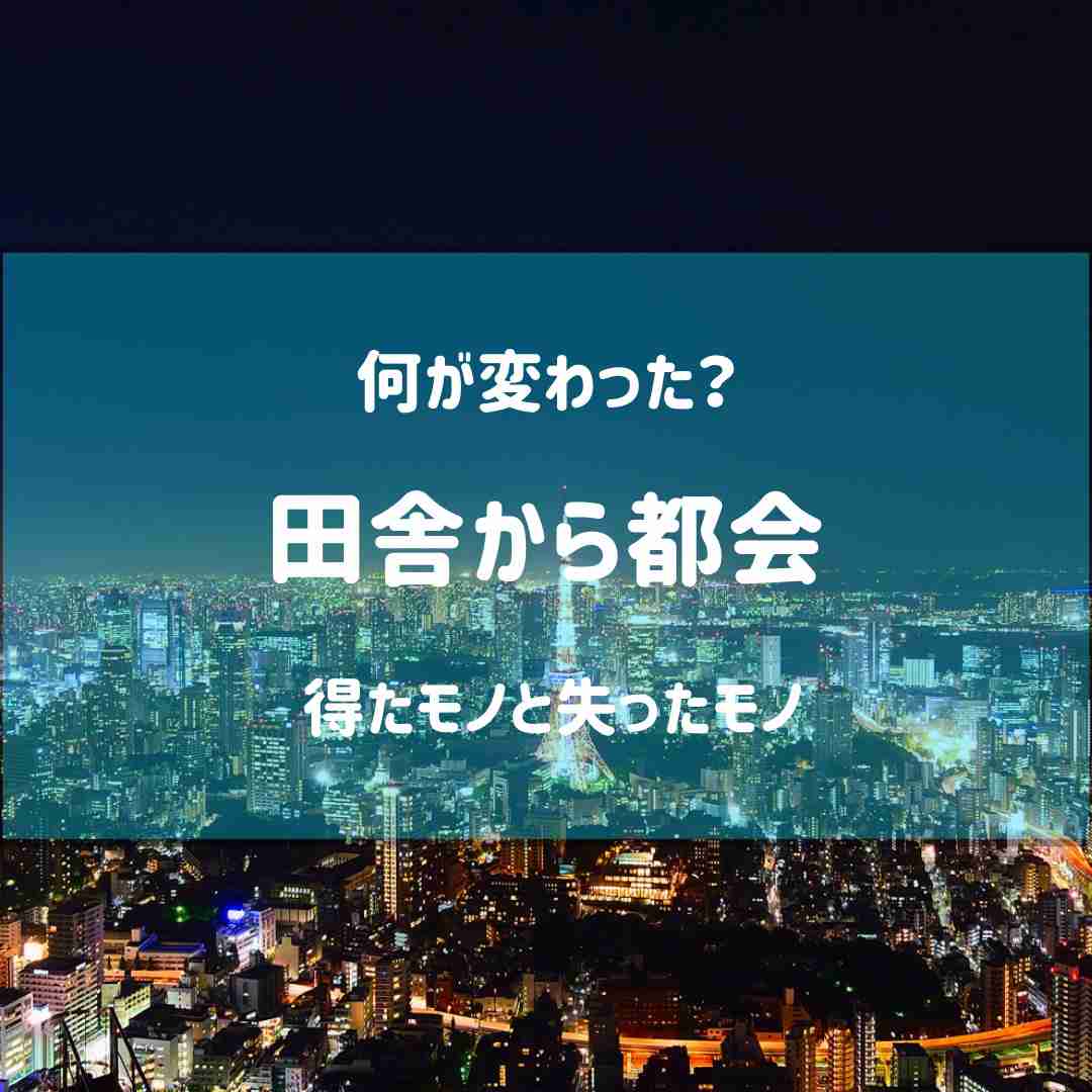 田舎から都会に引っ越して分かったこと